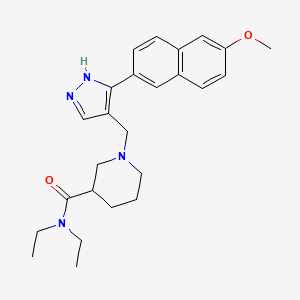 molecular formula C25H32N4O2 B4480608 N,N-diethyl-1-[[5-(6-methoxynaphthalen-2-yl)-1H-pyrazol-4-yl]methyl]piperidine-3-carboxamide 