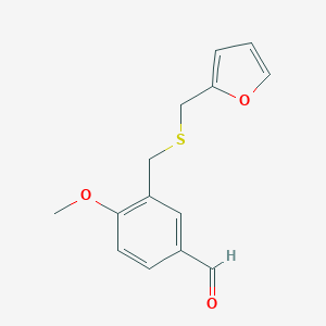 molecular formula C14H14O3S B448066 3-{[(2-Furylmethyl)thio]methyl}-4-methoxybenzaldehyde CAS No. 438531-40-9
