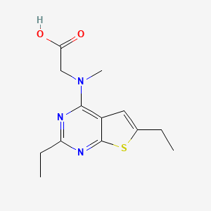 molecular formula C13H17N3O2S B4480670 N-(2,6-diethylthieno[2,3-d]pyrimidin-4-yl)-N-methylglycine 