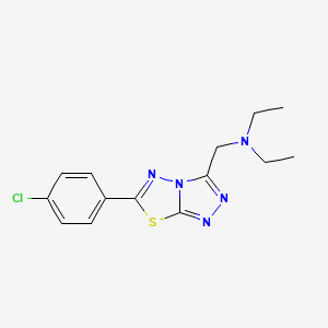 molecular formula C14H16ClN5S B4480772 N-{[6-(4-chlorophenyl)[1,2,4]triazolo[3,4-b][1,3,4]thiadiazol-3-yl]methyl}-N-ethylethanamine 
