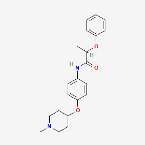 molecular formula C21H26N2O3 B4480785 N-{4-[(1-methyl-4-piperidinyl)oxy]phenyl}-2-phenoxypropanamide 