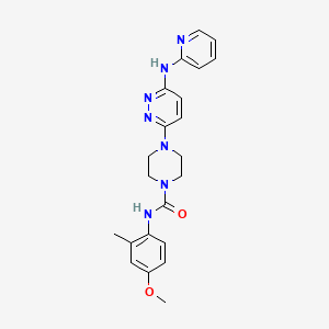 molecular formula C22H25N7O2 B4480833 N-(4-methoxy-2-methylphenyl)-4-[6-(2-pyridinylamino)-3-pyridazinyl]-1-piperazinecarboxamide 
