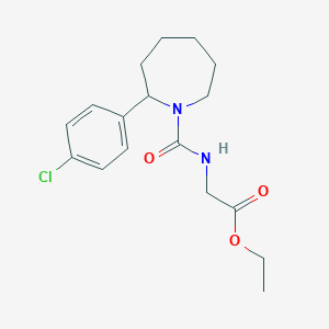 molecular formula C17H23ClN2O3 B4480845 Ethyl 2-{[2-(4-chlorophenyl)azepane-1-carbonyl]amino}acetate 