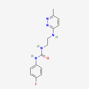molecular formula C14H16FN5O B4480879 N-(4-fluorophenyl)-N'-{2-[(6-methyl-3-pyridazinyl)amino]ethyl}urea 