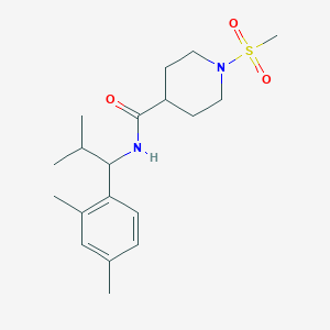 molecular formula C19H30N2O3S B4480908 N-[1-(2,4-DIMETHYLPHENYL)-2-METHYLPROPYL]-1-METHANESULFONYLPIPERIDINE-4-CARBOXAMIDE 