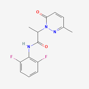 molecular formula C14H13F2N3O2 B4480991 N-(2,6-difluorophenyl)-2-(3-methyl-6-oxo-1(6H)-pyridazinyl)propanamide 