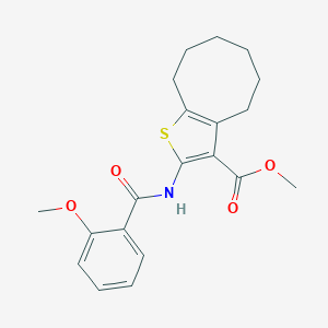 molecular formula C20H23NO4S B448100 Methyl 2-[(2-methoxybenzoyl)amino]-4,5,6,7,8,9-hexahydrocycloocta[b]thiophene-3-carboxylate 