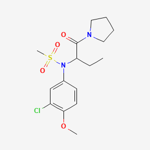 molecular formula C16H23ClN2O4S B4481000 N-(3-chloro-4-methoxyphenyl)-N-[1-(1-pyrrolidinylcarbonyl)propyl]methanesulfonamide 