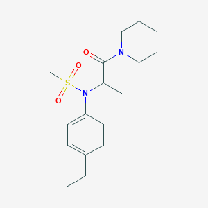 molecular formula C17H26N2O3S B4481012 N-(4-ethylphenyl)-N-[1-methyl-2-oxo-2-(1-piperidinyl)ethyl]methanesulfonamide 