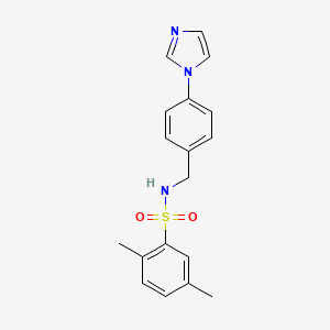 molecular formula C18H19N3O2S B4481145 N-[4-(1H-imidazol-1-yl)benzyl]-2,5-dimethylbenzenesulfonamide 
