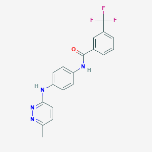 molecular formula C19H15F3N4O B4481206 N-{4-[(6-methyl-3-pyridazinyl)amino]phenyl}-3-(trifluoromethyl)benzamide 