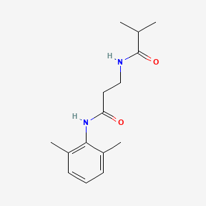 molecular formula C15H22N2O2 B4481215 N~1~-(2,6-dimethylphenyl)-N~3~-isobutyryl-beta-alaninamide 