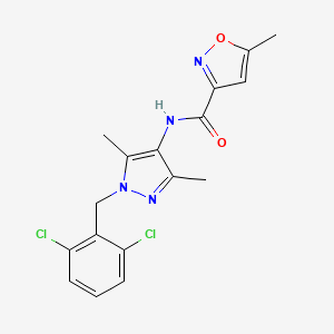 molecular formula C17H16Cl2N4O2 B4481243 N-[1-(2,6-dichlorobenzyl)-3,5-dimethyl-1H-pyrazol-4-yl]-5-methyl-3-isoxazolecarboxamide 
