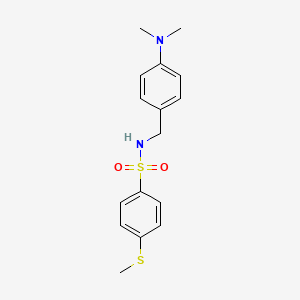 molecular formula C16H20N2O2S2 B4481245 N-{[4-(DIMETHYLAMINO)PHENYL]METHYL}-4-(METHYLSULFANYL)BENZENE-1-SULFONAMIDE 