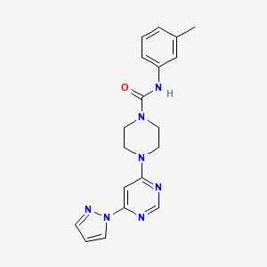 molecular formula C19H21N7O B4481269 N-(3-methylphenyl)-4-[6-(1H-pyrazol-1-yl)-4-pyrimidinyl]-1-piperazinecarboxamide 
