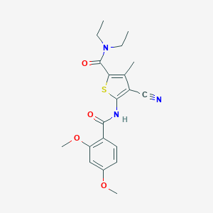 molecular formula C20H23N3O4S B448127 4-cyano-5-[(2,4-dimethoxybenzoyl)amino]-N,N-diethyl-3-methyl-2-thiophenecarboxamide 