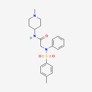 molecular formula C21H27N3O3S B4481272 N~2~-[(4-methylphenyl)sulfonyl]-N~1~-(1-methyl-4-piperidinyl)-N~2~-phenylglycinamide 
