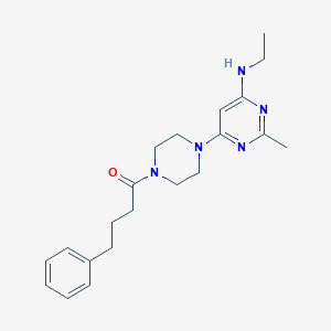molecular formula C21H29N5O B4481295 N-ethyl-2-methyl-6-[4-(4-phenylbutanoyl)-1-piperazinyl]-4-pyrimidinamine 