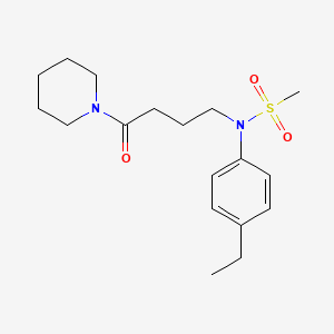 molecular formula C18H28N2O3S B4481302 N-(4-ethylphenyl)-N-[4-oxo-4-(1-piperidinyl)butyl]methanesulfonamide 