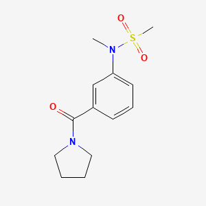 molecular formula C13H18N2O3S B4481388 N-methyl-N-[3-(pyrrolidine-1-carbonyl)phenyl]methanesulfonamide 