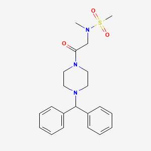 molecular formula C21H27N3O3S B4481393 N-{2-[4-(diphenylmethyl)-1-piperazinyl]-2-oxoethyl}-N-methylmethanesulfonamide 