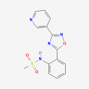 molecular formula C14H12N4O3S B4481546 N-{2-[3-(3-pyridinyl)-1,2,4-oxadiazol-5-yl]phenyl}methanesulfonamide 