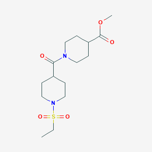 molecular formula C15H26N2O5S B4481615 METHYL 1-[1-(ETHANESULFONYL)PIPERIDINE-4-CARBONYL]PIPERIDINE-4-CARBOXYLATE 