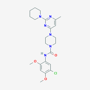 molecular formula C23H31ClN6O3 B4481814 N-(5-chloro-2,4-dimethoxyphenyl)-4-[6-methyl-2-(1-piperidinyl)-4-pyrimidinyl]-1-piperazinecarboxamide 