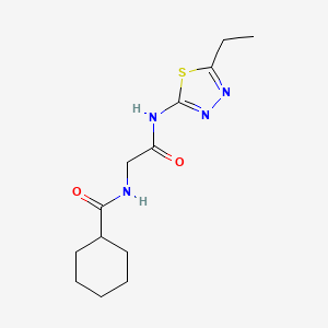 molecular formula C13H20N4O2S B4481835 N-{2-[(5-ethyl-1,3,4-thiadiazol-2-yl)amino]-2-oxoethyl}cyclohexanecarboxamide 