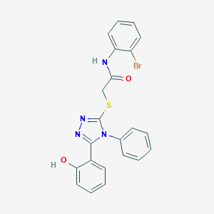 molecular formula C22H17BrN4O2S B448184 N-(2-bromophenyl)-2-{[5-(2-hydroxyphenyl)-4-phenyl-4H-1,2,4-triazol-3-yl]sulfanyl}acetamide 