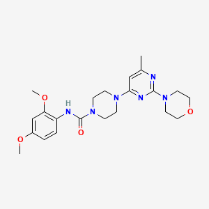 molecular formula C22H30N6O4 B4481902 N-(2,4-Dimethoxyphenyl)-4-[6-methyl-2-(morpholin-4-YL)pyrimidin-4-YL]piperazine-1-carboxamide 