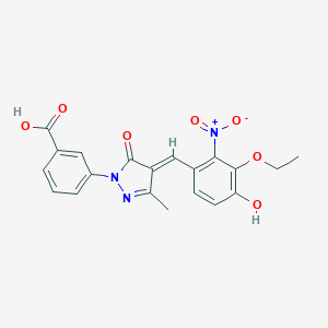 3-(4-{3-ethoxy-4-hydroxy-2-nitrobenzylidene}-3-methyl-5-oxo-4,5-dihydro-1H-pyrazol-1-yl)benzoic acid