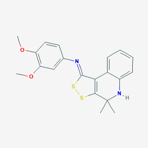molecular formula C20H20N2O2S2 B448195 N-(3,4-dimethoxyphenyl)-N-(4,4-dimethyl-4,5-dihydro-1H-[1,2]dithiolo[3,4-c]quinolin-1-ylidene)amine 