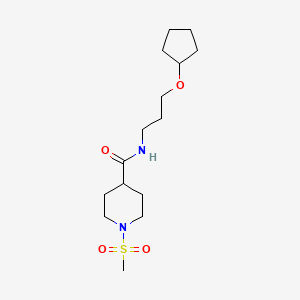 molecular formula C15H28N2O4S B4481962 N-[3-(cyclopentyloxy)propyl]-1-(methylsulfonyl)-4-piperidinecarboxamide 