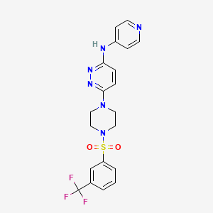 molecular formula C20H19F3N6O2S B4481964 N-4-pyridinyl-6-(4-{[3-(trifluoromethyl)phenyl]sulfonyl}-1-piperazinyl)-3-pyridazinamine 