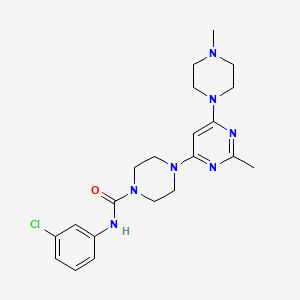 molecular formula C21H28ClN7O B4481971 N-(3-chlorophenyl)-4-[2-methyl-6-(4-methylpiperazin-1-yl)pyrimidin-4-yl]piperazine-1-carboxamide 