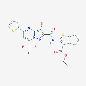 ethyl 2-({[3-bromo-5-(2-thienyl)-7-(trifluoromethyl)pyrazolo[1,5-a]pyrimidin-2-yl]carbonyl}amino)-5,6-dihydro-4H-cyclopenta[b]thiophene-3-carboxylate