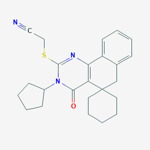 2-(3-cyclopentyl-4-oxospiro[6H-benzo[h]quinazoline-5,1'-cyclohexane]-2-yl)sulfanylacetonitrile