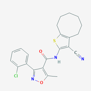 3-(2-chlorophenyl)-N-(3-cyano-4,5,6,7,8,9-hexahydrocycloocta[b]thiophen-2-yl)-5-methyl-1,2-oxazole-4-carboxamide