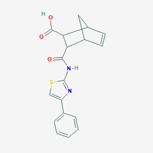 3-[(4-Phenyl-1,3-thiazol-2-yl)carbamoyl]bicyclo[2.2.1]hept-5-ene-2-carboxylic acid