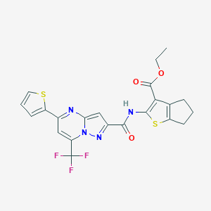 ethyl 2-({[5-(2-thienyl)-7-(trifluoromethyl)pyrazolo[1,5-a]pyrimidin-2-yl]carbonyl}amino)-5,6-dihydro-4H-cyclopenta[b]thiophene-3-carboxylate