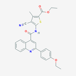 Ethyl 4-cyano-5-({[2-(4-ethoxyphenyl)-4-quinolinyl]carbonyl}amino)-3-methyl-2-thiophenecarboxylate