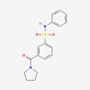 molecular formula C17H18N2O3S B4482163 N-phenyl-3-(1-pyrrolidinylcarbonyl)benzenesulfonamide 