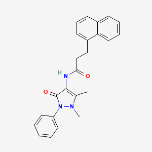 molecular formula C24H23N3O2 B4482183 N-(1,5-dimethyl-3-oxo-2-phenyl-2,3-dihydro-1H-pyrazol-4-yl)-3-(1-naphthyl)propanamide 