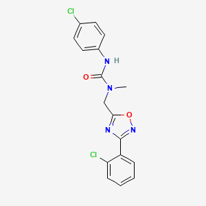 molecular formula C17H14Cl2N4O2 B4482185 N'-(4-chlorophenyl)-N-{[3-(2-chlorophenyl)-1,2,4-oxadiazol-5-yl]methyl}-N-methylurea 