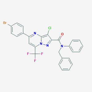 N-benzyl-5-(4-bromophenyl)-3-chloro-N-phenyl-7-(trifluoromethyl)pyrazolo[1,5-a]pyrimidine-2-carboxamide