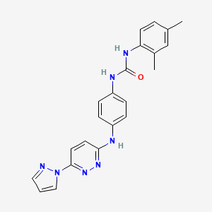 molecular formula C22H21N7O B4482192 N-(2,4-dimethylphenyl)-N'-(4-{[6-(1H-pyrazol-1-yl)-3-pyridazinyl]amino}phenyl)urea 