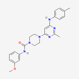 molecular formula C24H28N6O2 B4482209 N-(3-methoxyphenyl)-4-{2-methyl-6-[(4-methylphenyl)amino]pyrimidin-4-yl}piperazine-1-carboxamide 