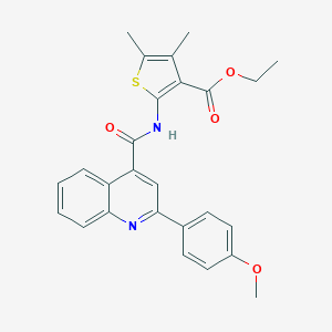 molecular formula C26H24N2O4S B448239 Ethyl 2-(2-(4-methoxyphenyl)quinoline-4-carboxamido)-4,5-dimethylthiophene-3-carboxylate CAS No. 337503-93-2