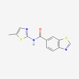 molecular formula C12H9N3OS2 B4482395 N-(5-methyl-1,3-thiazol-2-yl)-1,3-benzothiazole-6-carboxamide 